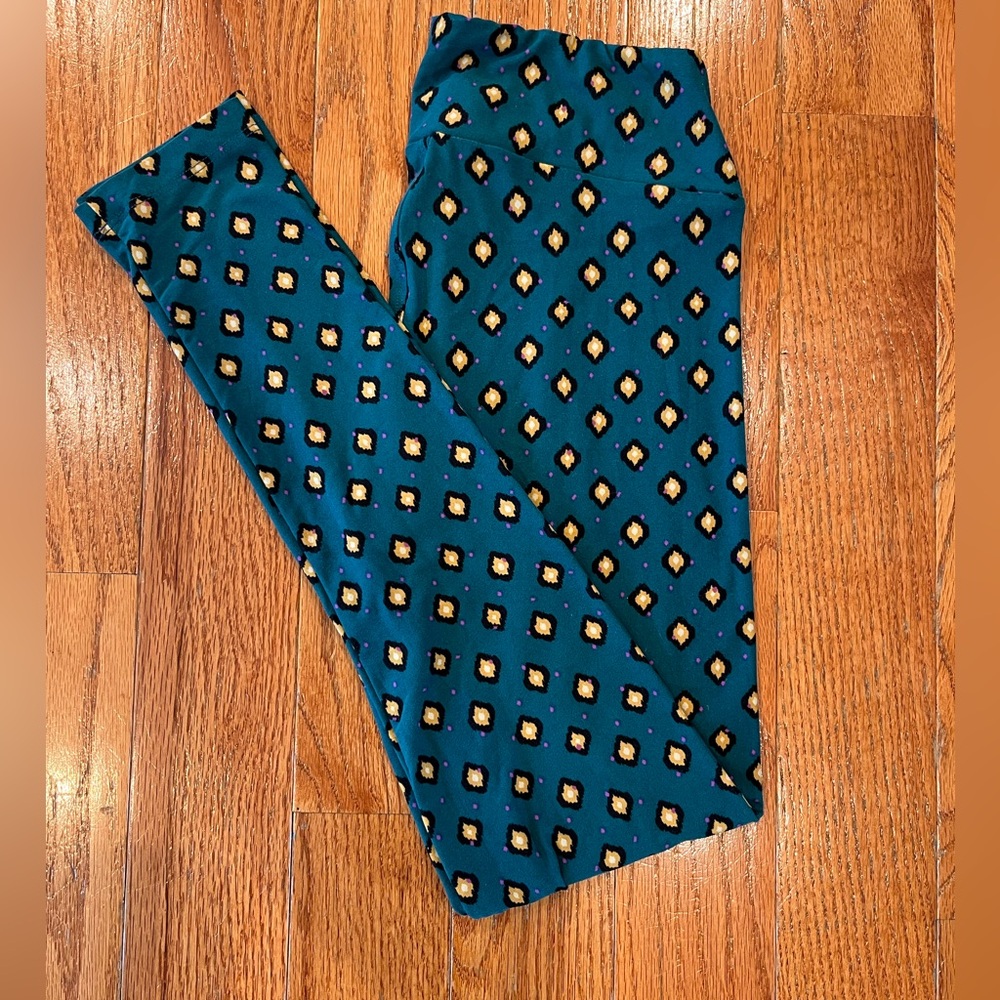 LuLaRoe Leggings - Size OS - Teal - Picture 2 of 4